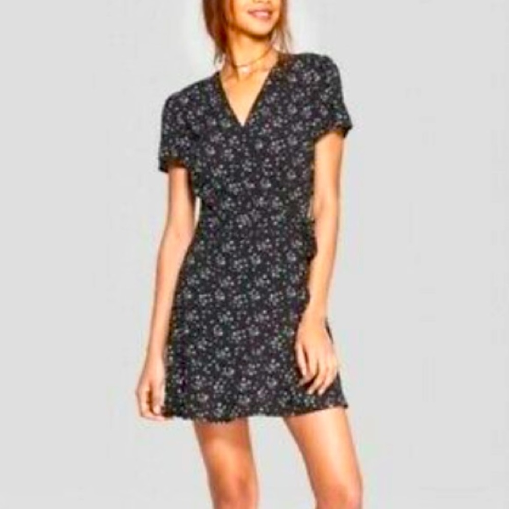 Wild Fable Star Print Wrap Mini Dress Size M